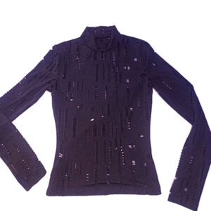 Unbranded Women's Long sleeve Ripped Cowl Neck Turtle Neck Sz Small